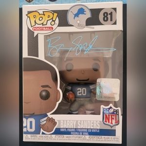 Barry Sanders signed Lions Football Funko Pop #81.